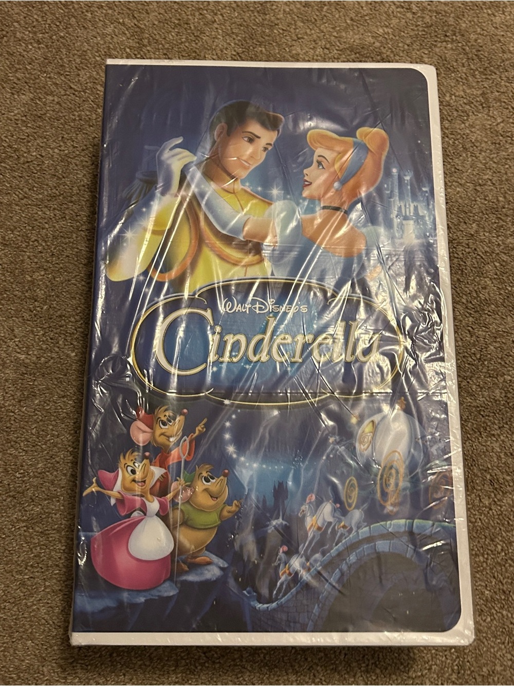 Disney Cinderella Blanket Throw- Navy Blue with Gold Accents 50” x 70”
